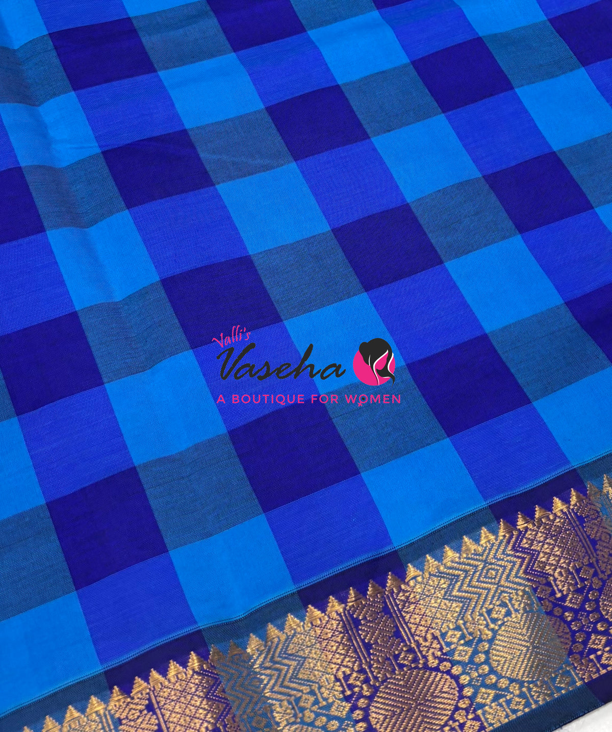 Semi Silk Cotton Saree |  Pazhum Pazhamum Checks Design |VVSSC018