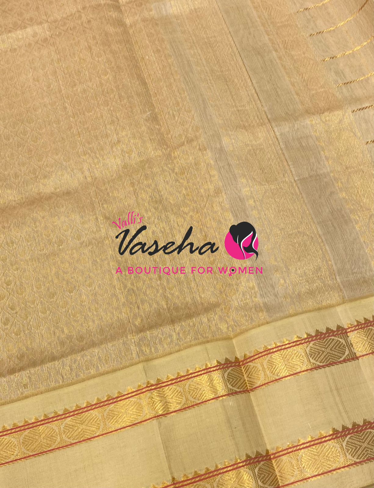 Pure Korvai Silk Cotton With Retta Petta Border - Checks pattern - Maroon & Cream - VVKSC013