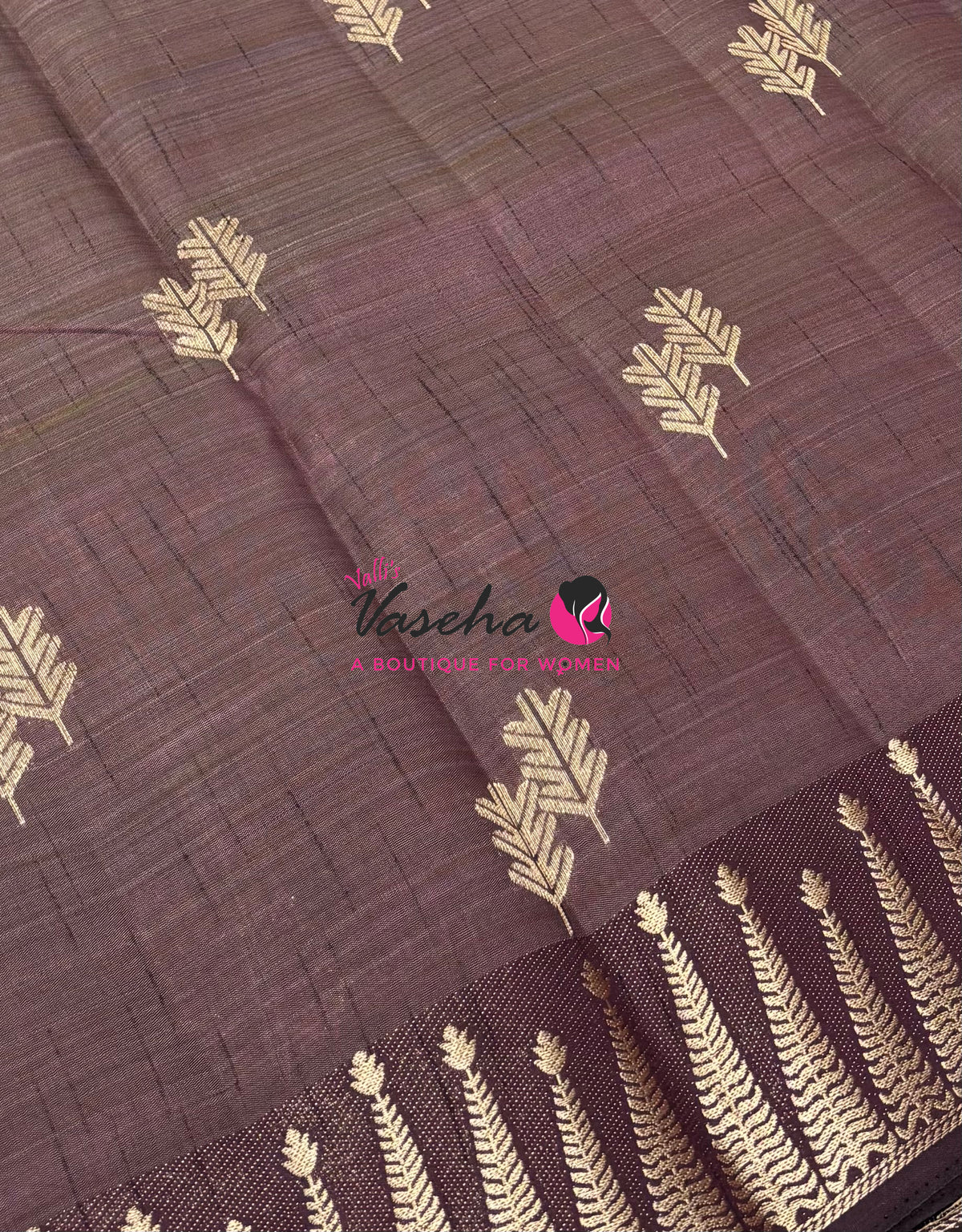 Semi Tussar Silk Saree | Brown Shade |VVSTS050