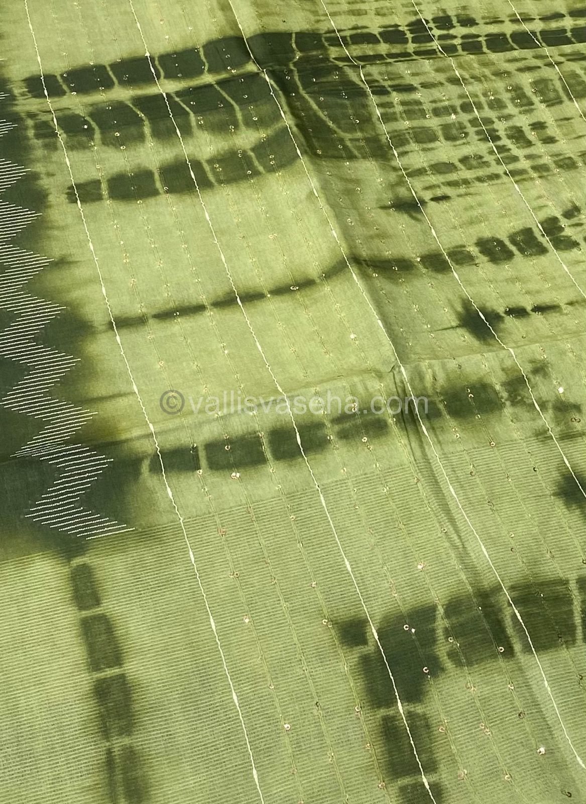 Bhagalpuri Silk - Green with Green  - VVBS003