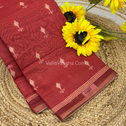 Semi Chanderi Saree - Peach Shade - VVSCS007