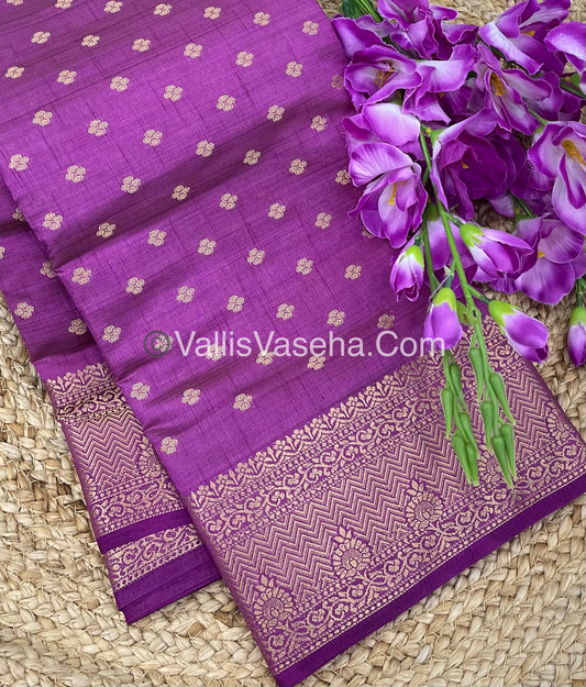 Semi Tussar Silk  - Purple Shade  - VVSTS015