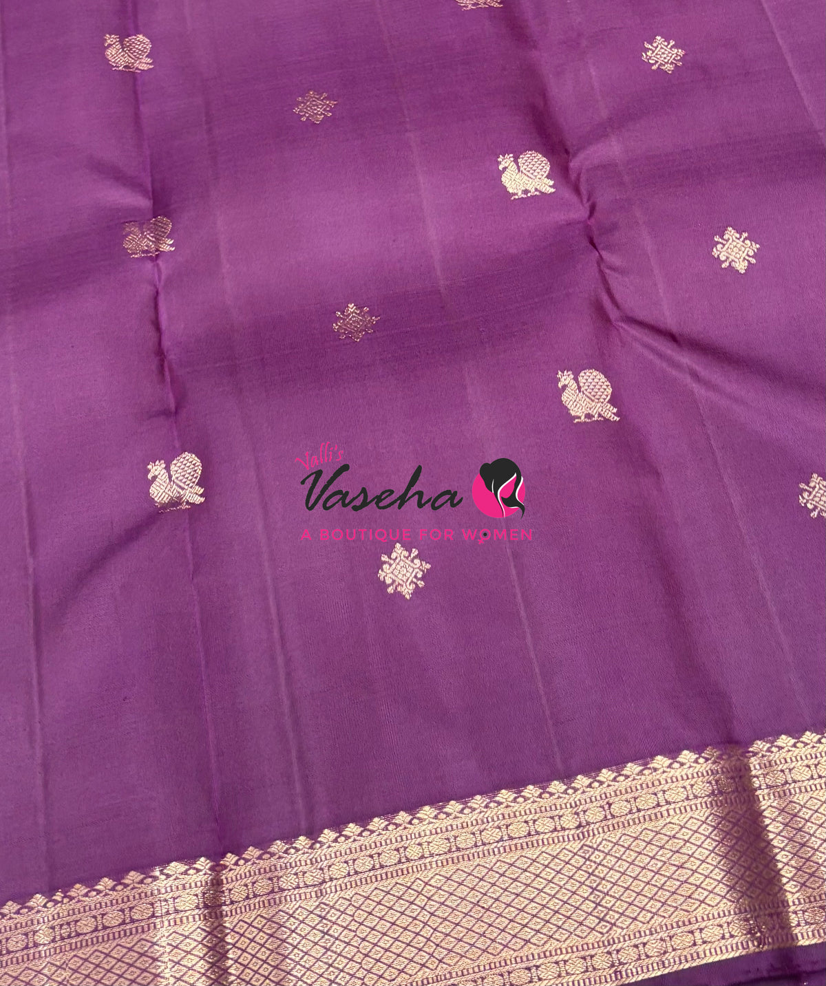 Pure Kanchipuram Silk Saree - Shade Of Purplish Wine - 3 - VVPS093