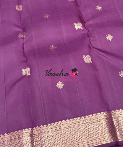 Pure Kanchipuram Silk Saree - Shade Of Purplish Wine - 3 - VVPS093