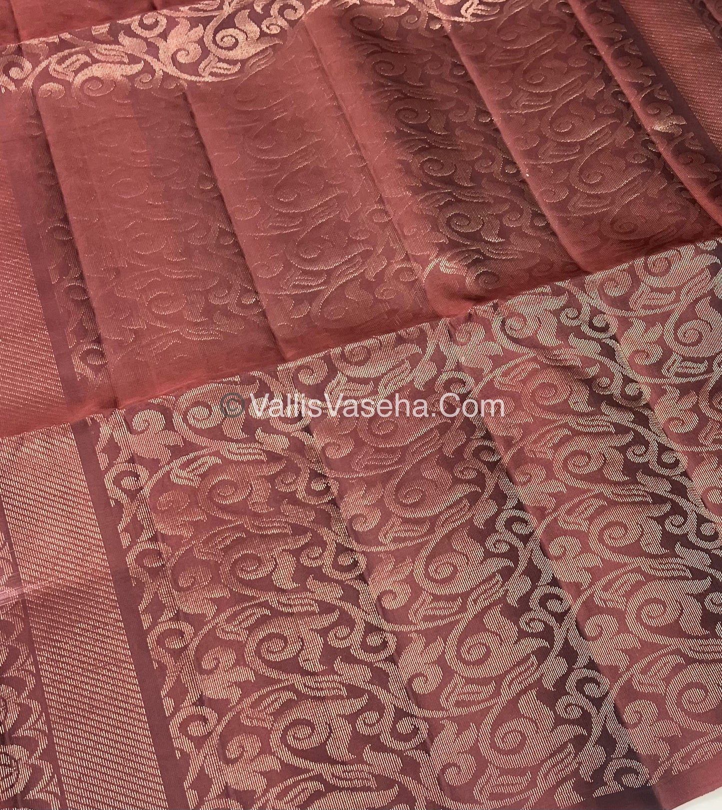 Pure Soft Silk Saree - Onion Pink & Brown - VVPSS061