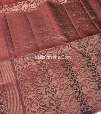 Pure Soft Silk Saree - Onion Pink & Brown - VVPSS061