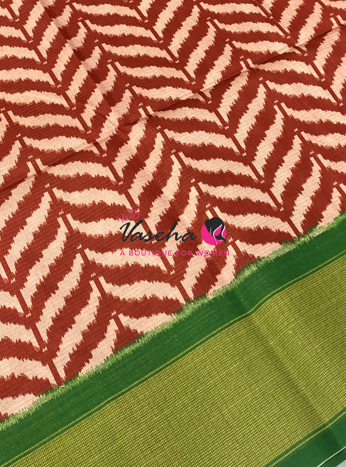 Art Tussar / Art Silk - Maroon & Green  Shade - VVATS006