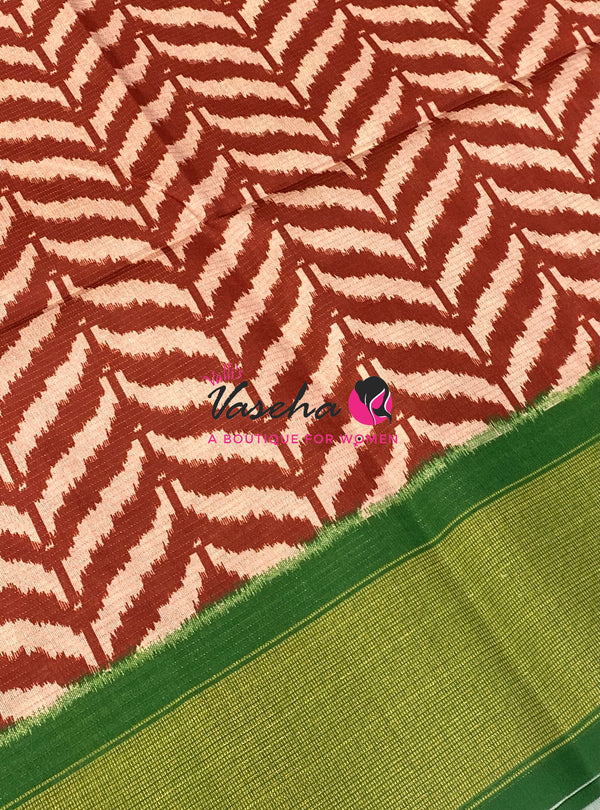 Art Tussar / Art Silk - Maroon & Green  Shade - VVATS006