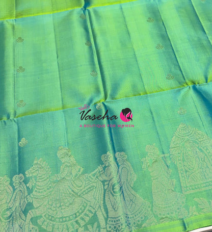 Pure Soft Silk Saree  - Dual Tone Green Shade - VVPSS094