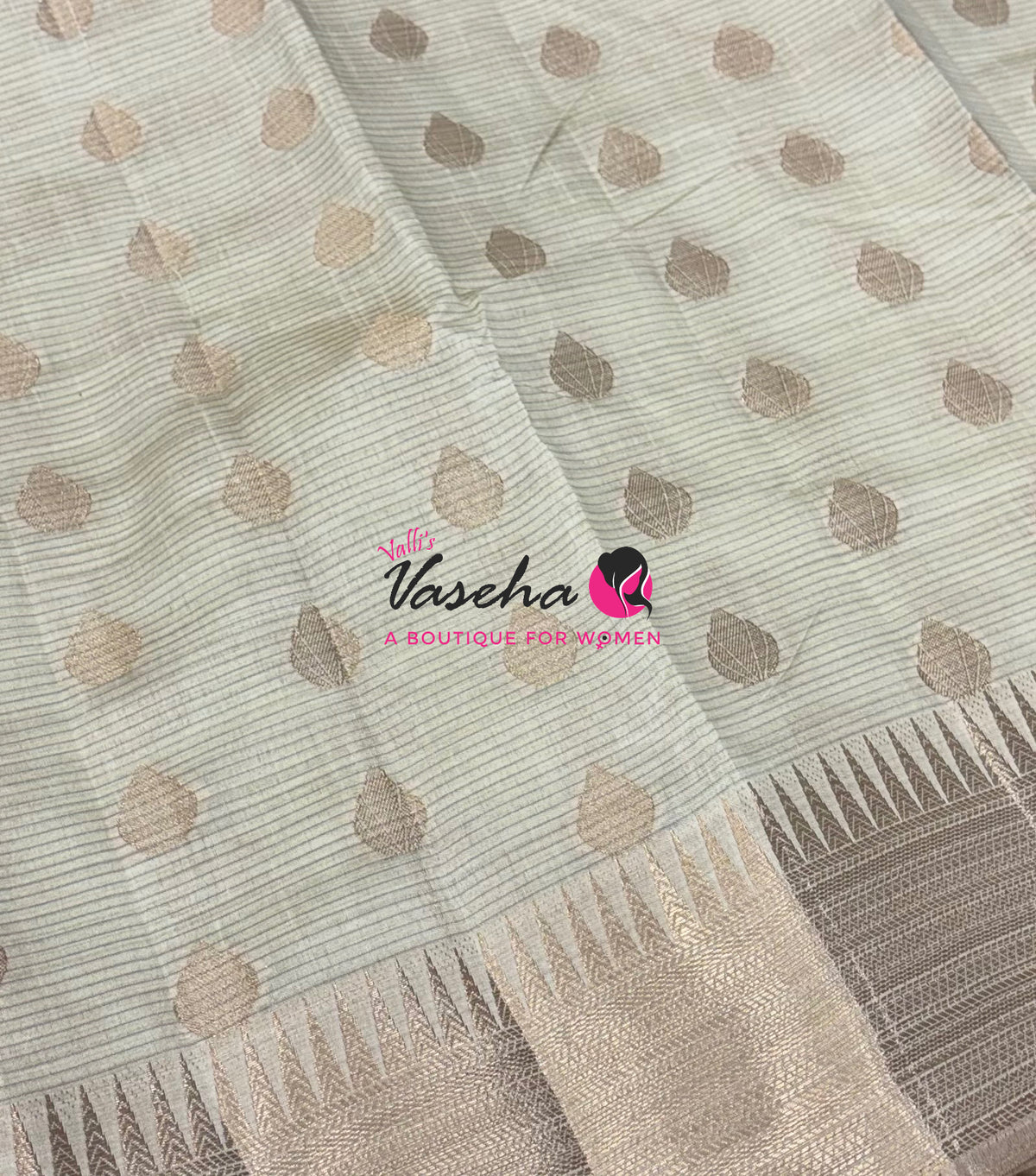 Semi Tussar Silk Saree | Cream Shade |VVSTS053