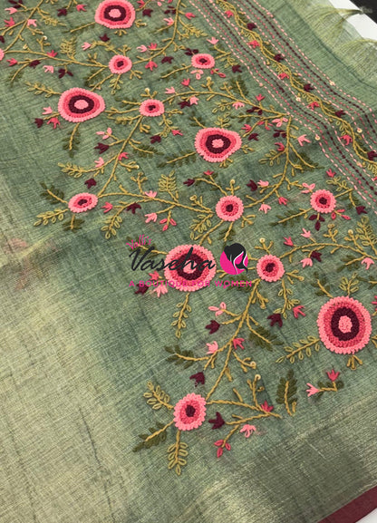 French Knot - Tissue Saree  - VVLFN021