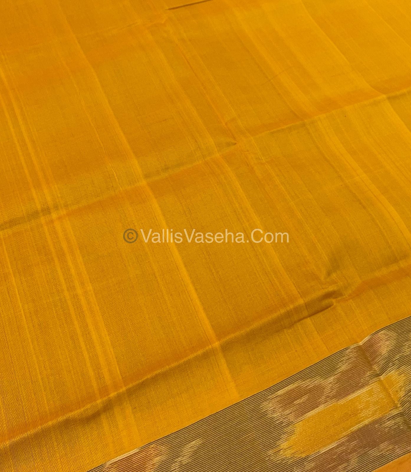 Semi Silk Cotton Saree - Dark Purple & Yellow - VVSSC001