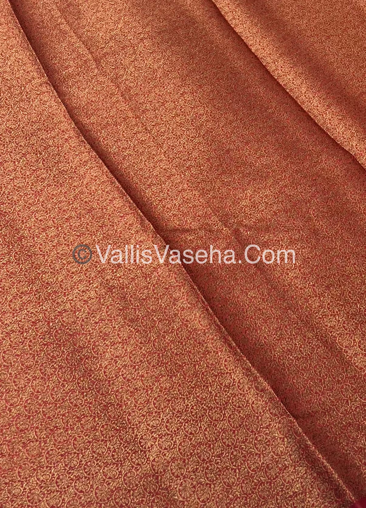 Bamboo Silk Saree  - Creamish Chikko with maroon Shade - VVBSS001