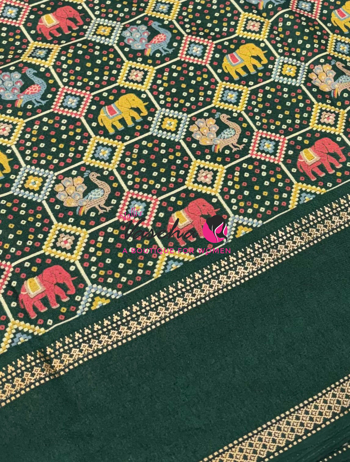 Casual Wear - Semi Printed Silk - Fancy Mixed Variety - Green   - VVFMC008