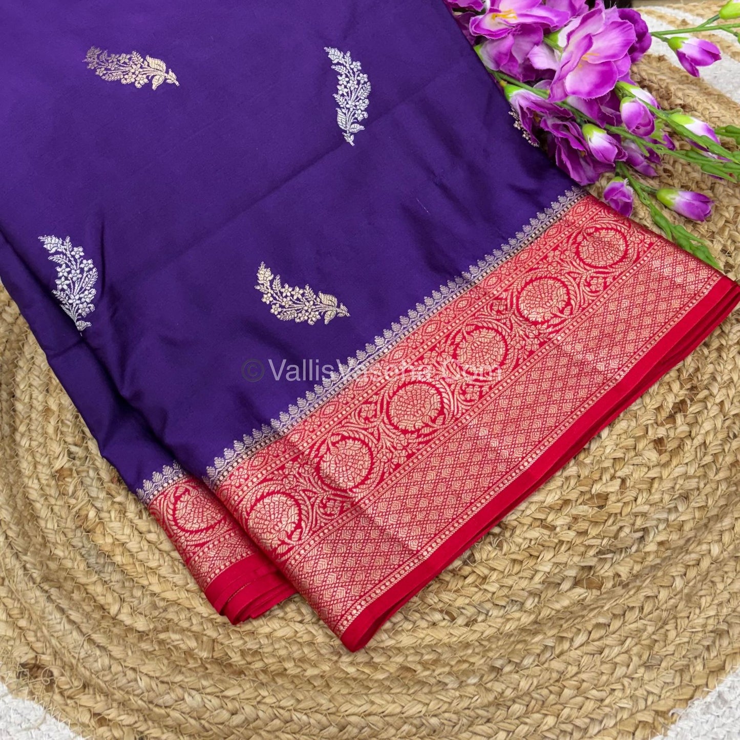 Premium Viscose Saree - Purple & Red Shade - VVPV001