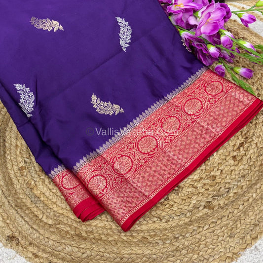 Premium Viscose Saree - Purple & Red Shade - VVPV001