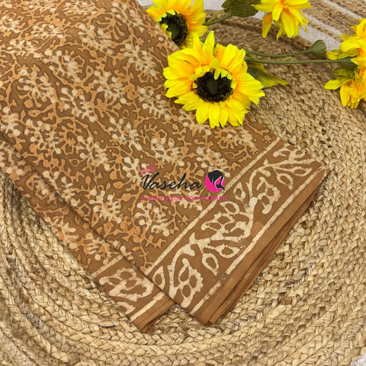 Pure Soft Mul Mul Cotton Sarees - Hand Block Prints - VVMMC009