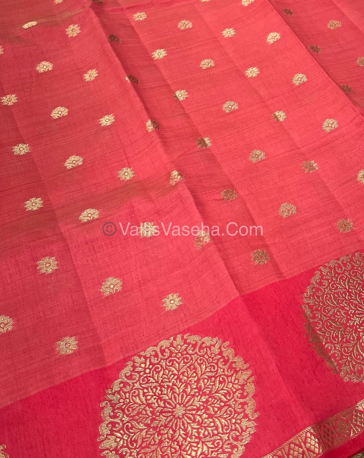 Semi Tussar Silk Saree - Peach shade - VVSTS035