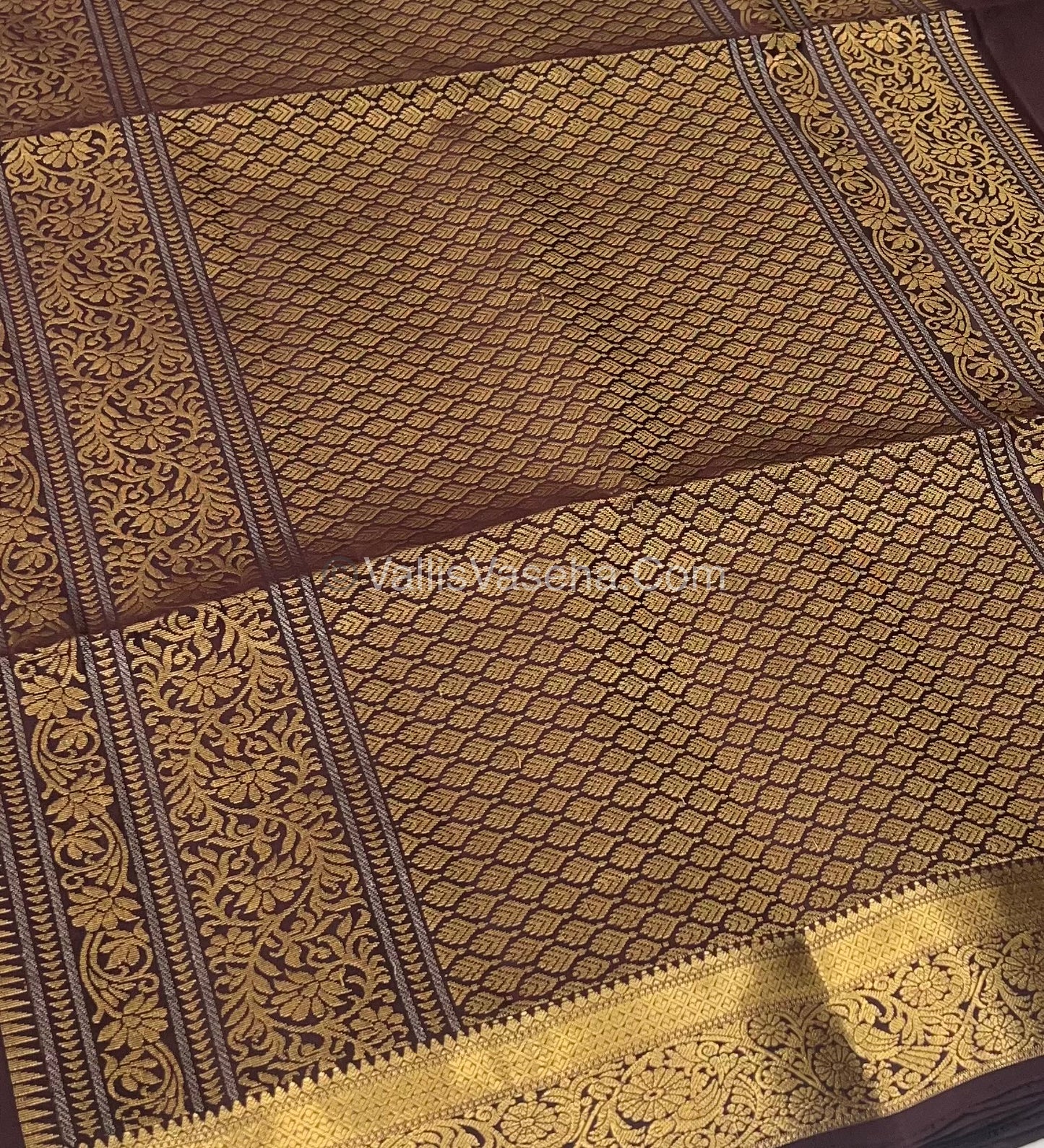 Pure Soft Silk Saree - Kanchi Border - Brown Shade - VVPSS046