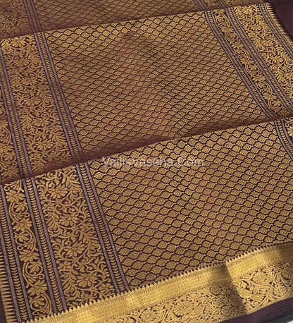 Pure Soft Silk Saree - Kanchi Border - Brown Shade - VVPSS046