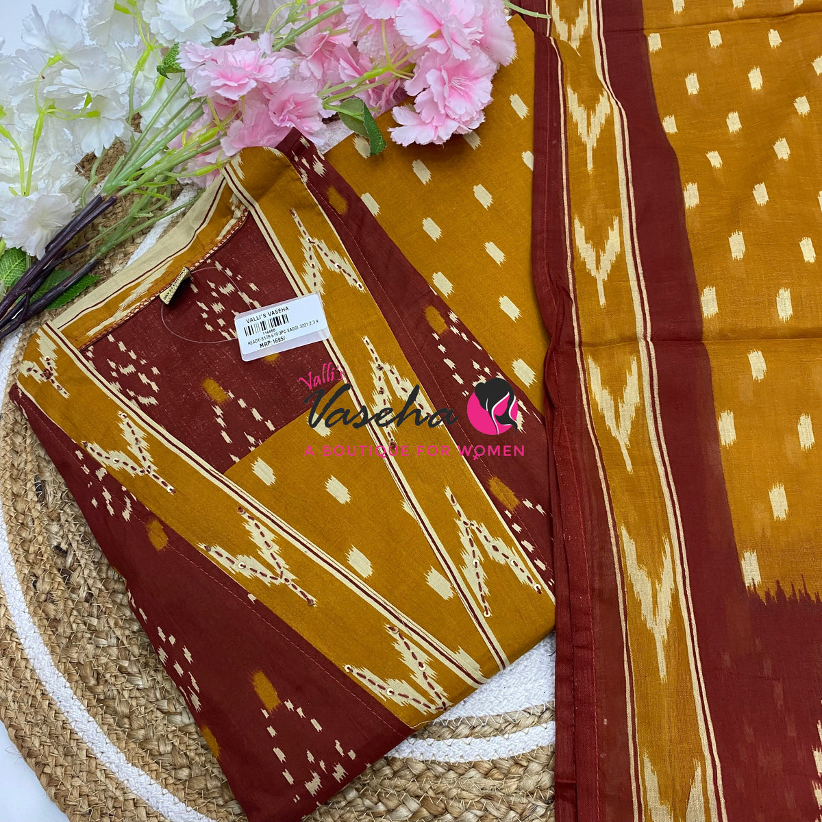 Ready Made | Semi Anarkali Set  (3pc)|Cotton |VVRMS032