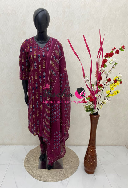 Ready Made - Salwar, Kameez & Duppatta(3pc) - Printed - VVRBS010
