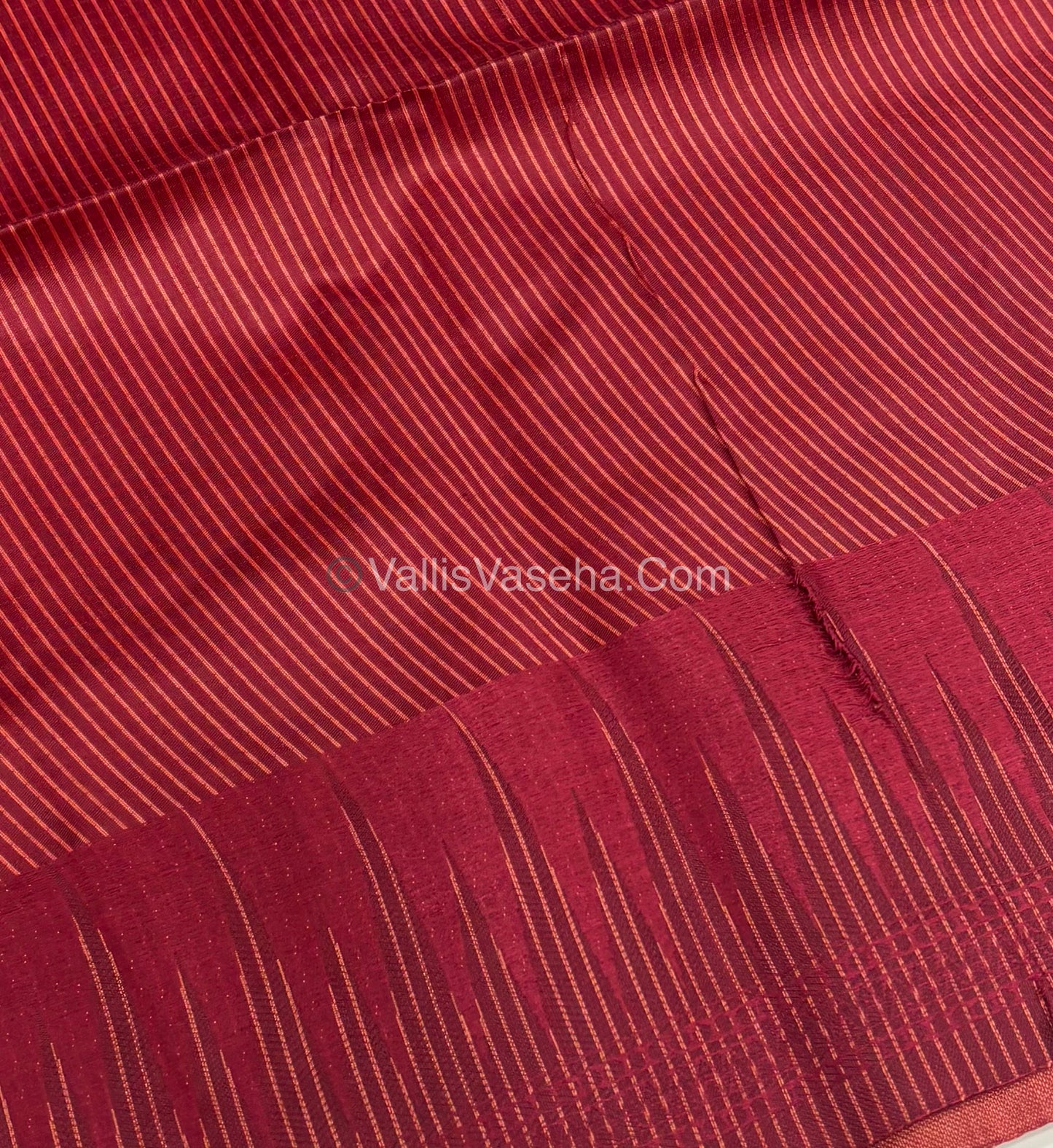 Semi Raw Silk - Orange With Maroon Shade - VVRS007