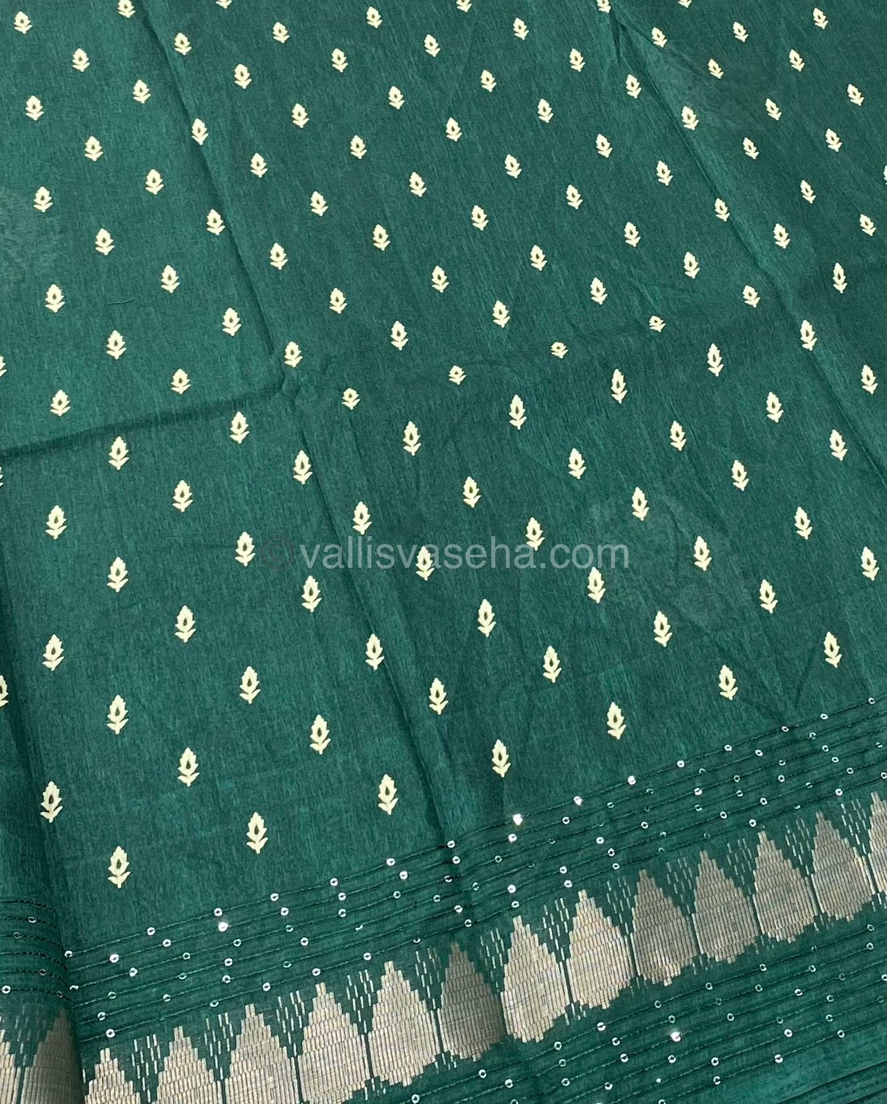 Casual Wear Sarees - Semi Binny / Semi Dola Silk - Green Shade - VVSDS004