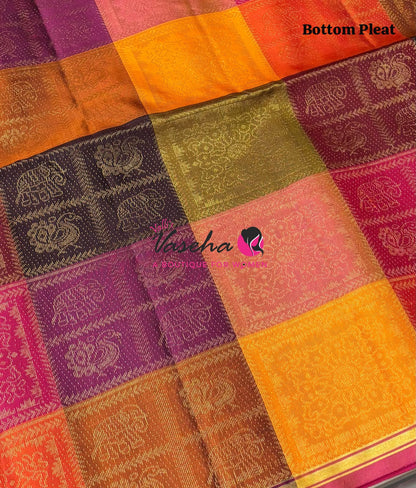 Pure Soft Silk Saree - Partly Pallu -  Half & Half Saree - VVPSS088