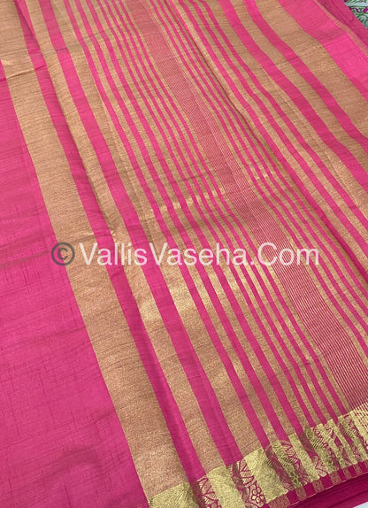 Semi Tussar Silk - Peachish pink Shade - VVSTS003