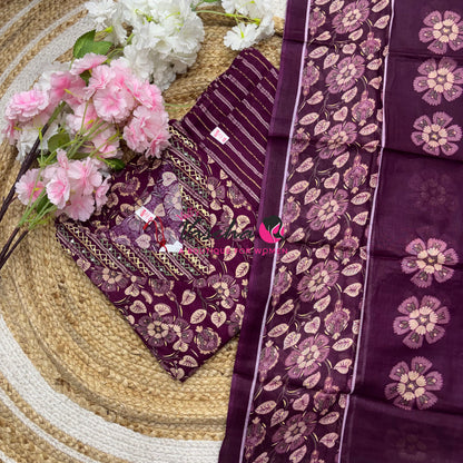 Ready Made - Anarkali - Salwar, Kameez & Duppatta(3pc)- Printed Cotton - VVAS011