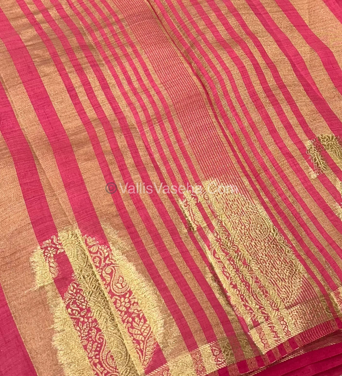 Semi Tussar Silk - Small Mango - Pink  Shade - VVSTS002