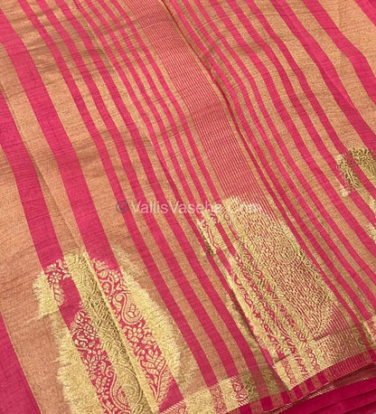 Semi Tussar Silk - Small Mango - Pink  Shade - VVSTS002
