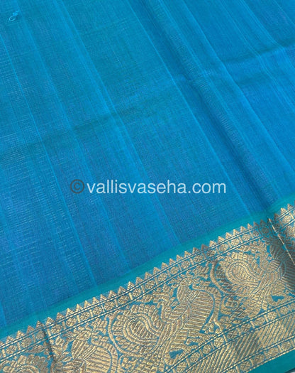 Pure Silk Cotton Saree - Vairavoosi checks - Mayil & Chakkaram - VVMCV002