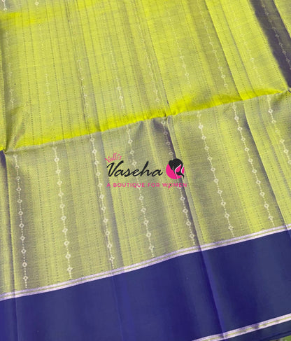 Pure Soft Silk Saree - Dual Tone Greenish Grey & Blue Shade - VVPSS127