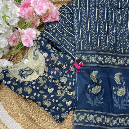 Ready Made - Anarkali - Salwar, Kameez & Duppatta(3pc)- Printed Cotton - VVAS012