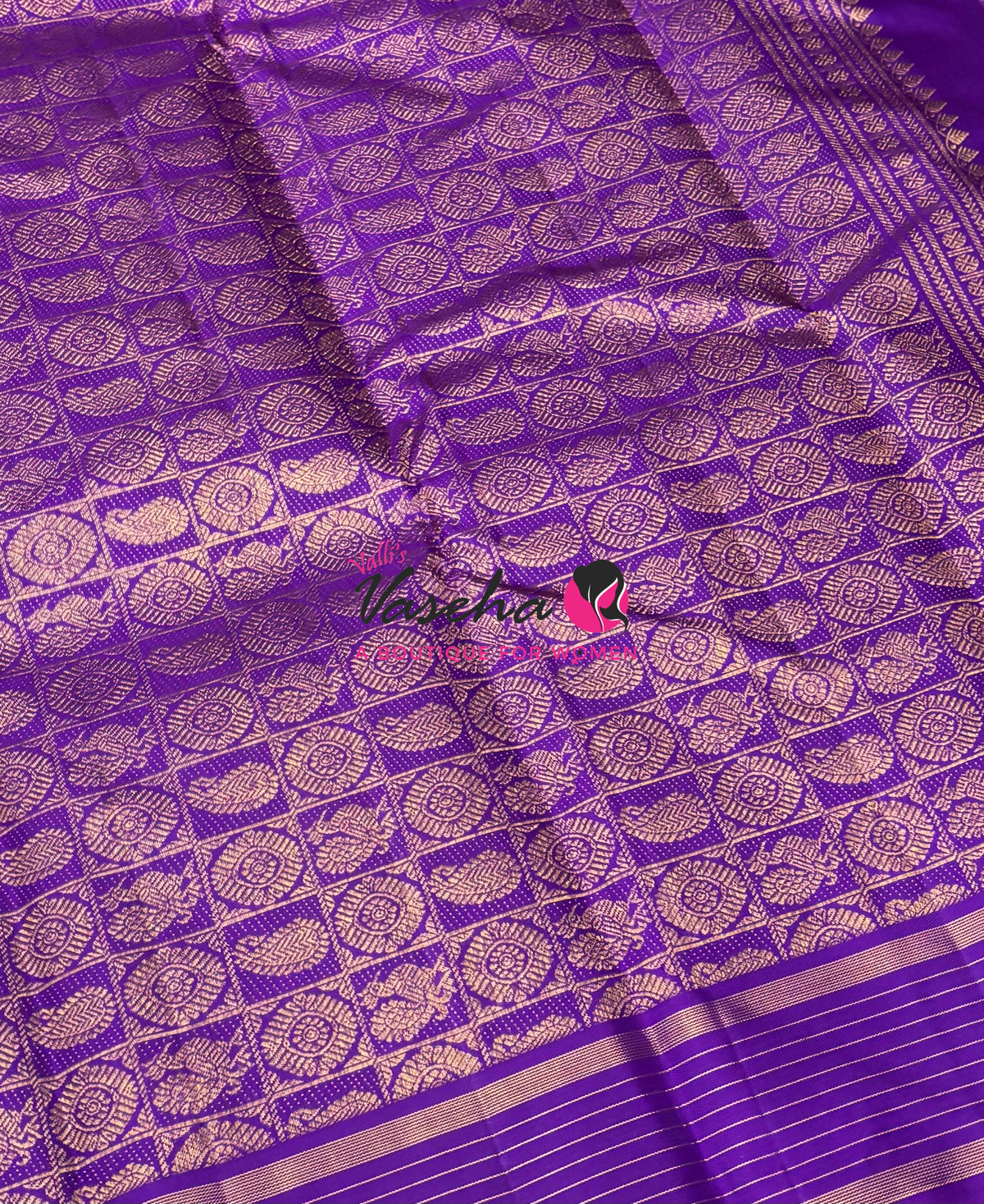Pure Kanchipuram Silk Saree - Purple Shade - VVPS100