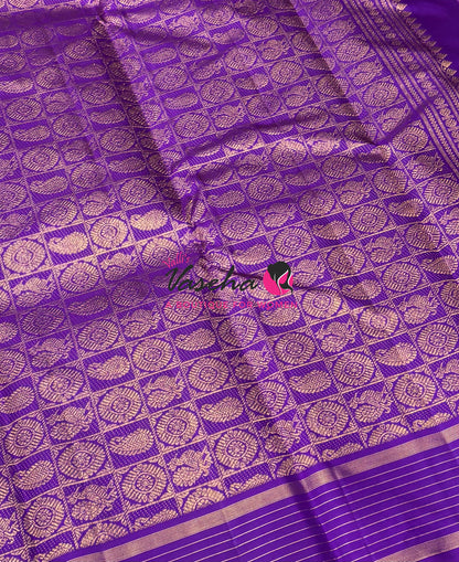 Pure Kanchipuram Silk Saree - Purple Shade - VVPS100
