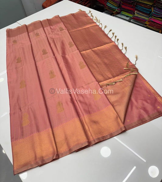 Semi Soft Silk - Border less - Baby Pink Shade -VVSSS023