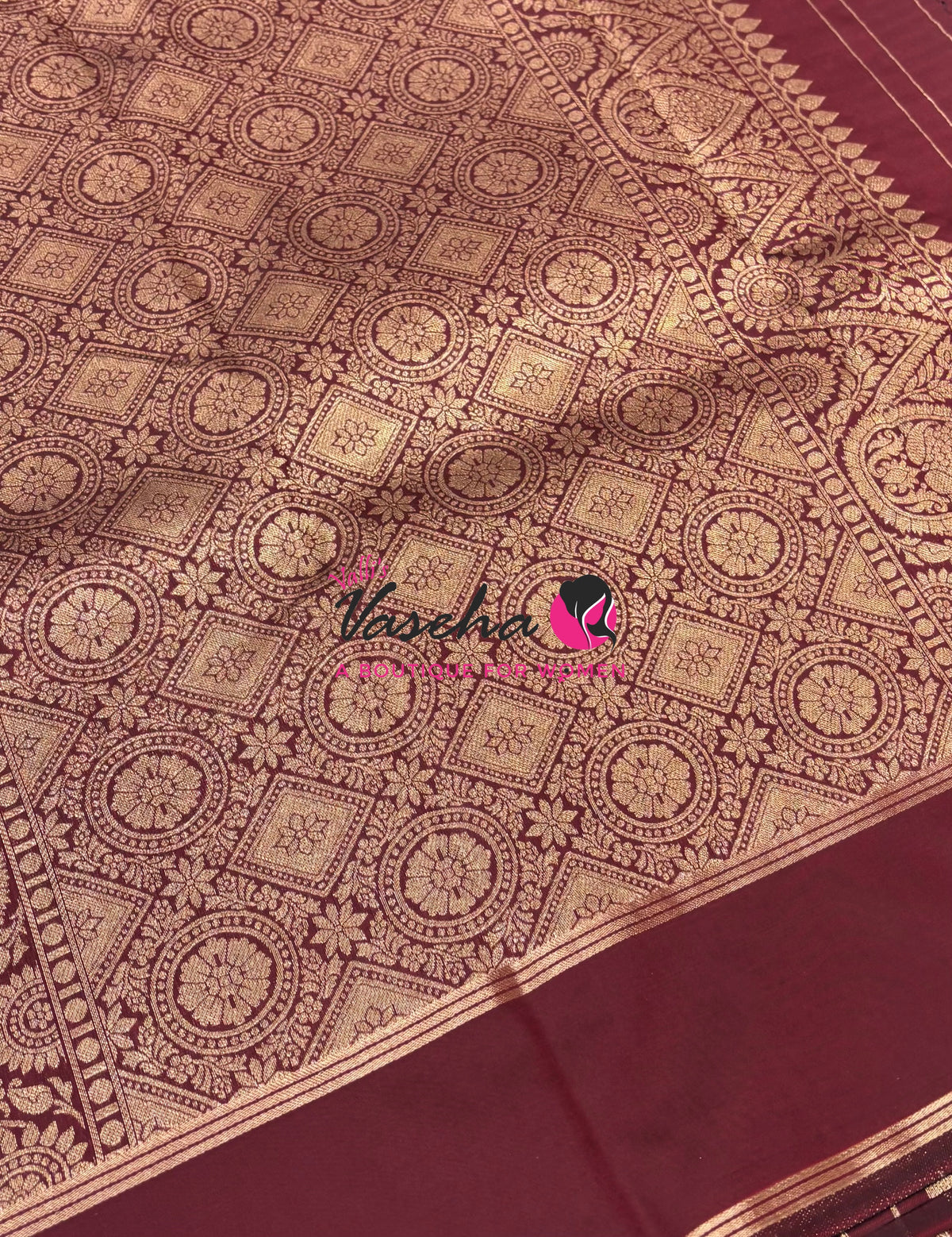 Semi Soft Silk  - Maroon Shade - VVSSS041