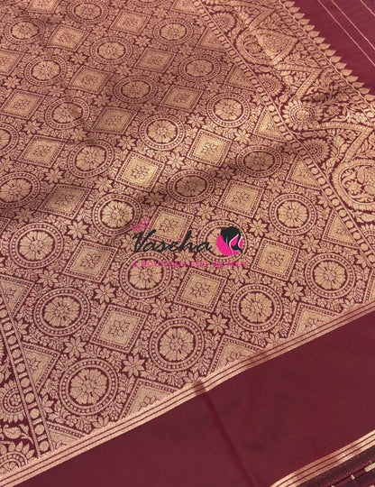 Semi Soft Silk  - Maroon Shade - VVSSS041