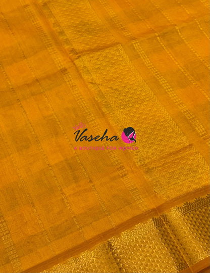 Semi Silk Cotton Saree |  Pazhum Pazhamum Checks Design |VVSSC011