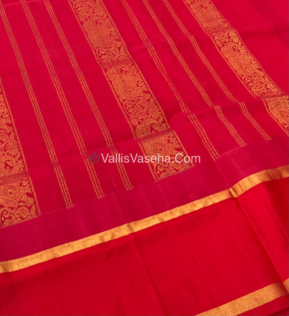 Pure Korvai Silk Cotton Saree - Border Elephant butta Design - VVKSC018