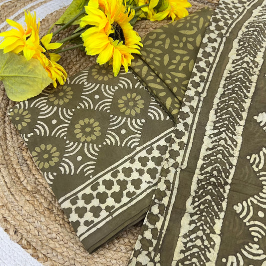 Pure Mul Mul Cotton - Bagru/ Dabu Print - VVUSM002