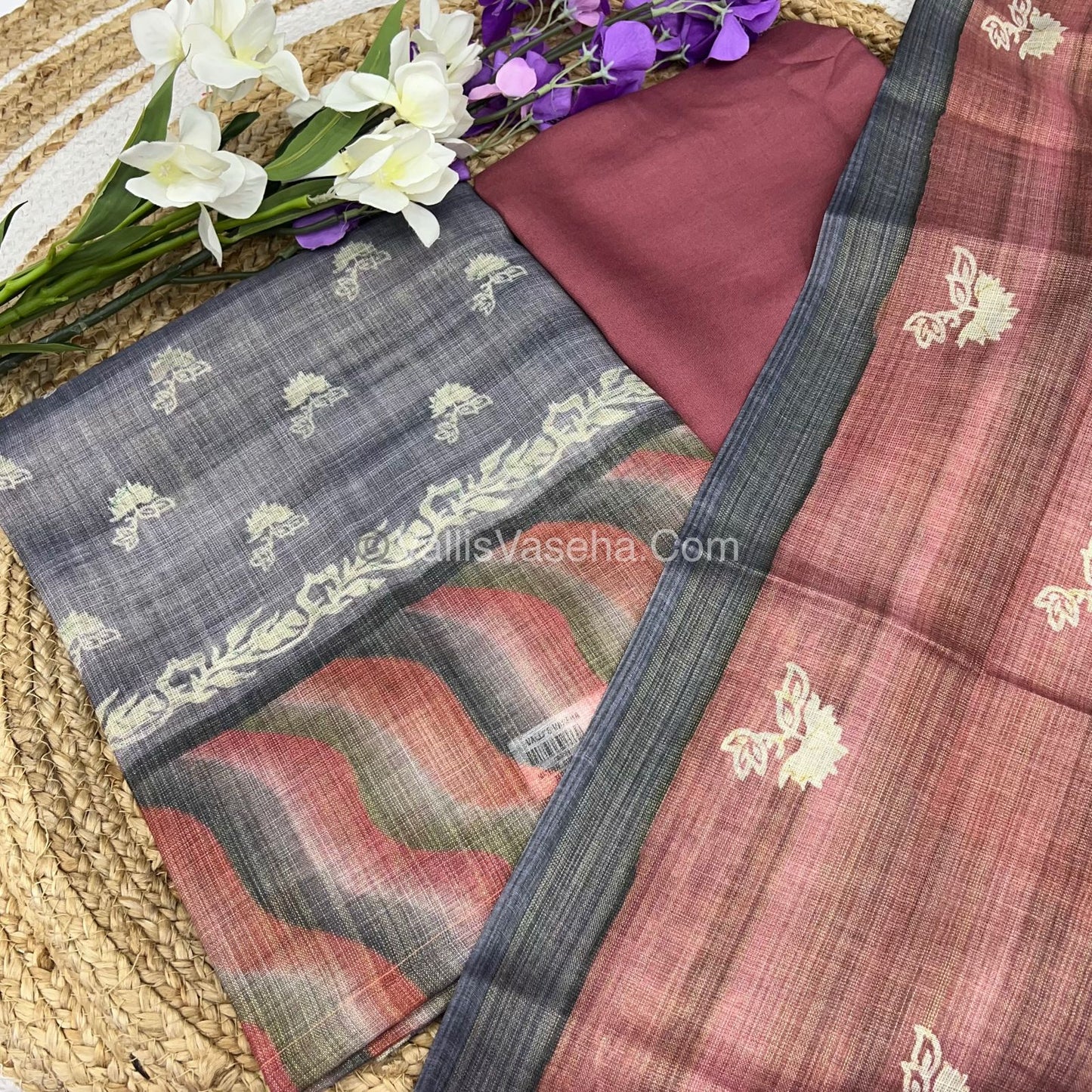 Digital Printed Tissue Linen Salwar Material  | VVUSM003