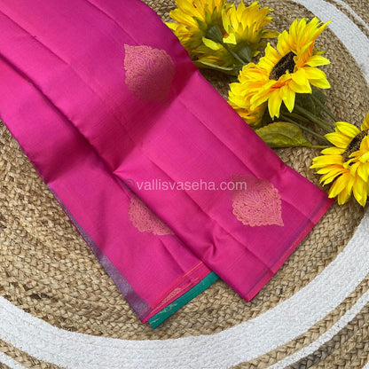 Pure Soft Silk Saree - Light weight - Pink with Blue shade - VVPSS025