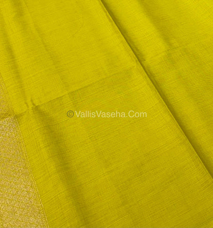 Banarasi - Heritage Silk - Semi Kathan Silk -  Lemon Yellow Shade - VVBHS007