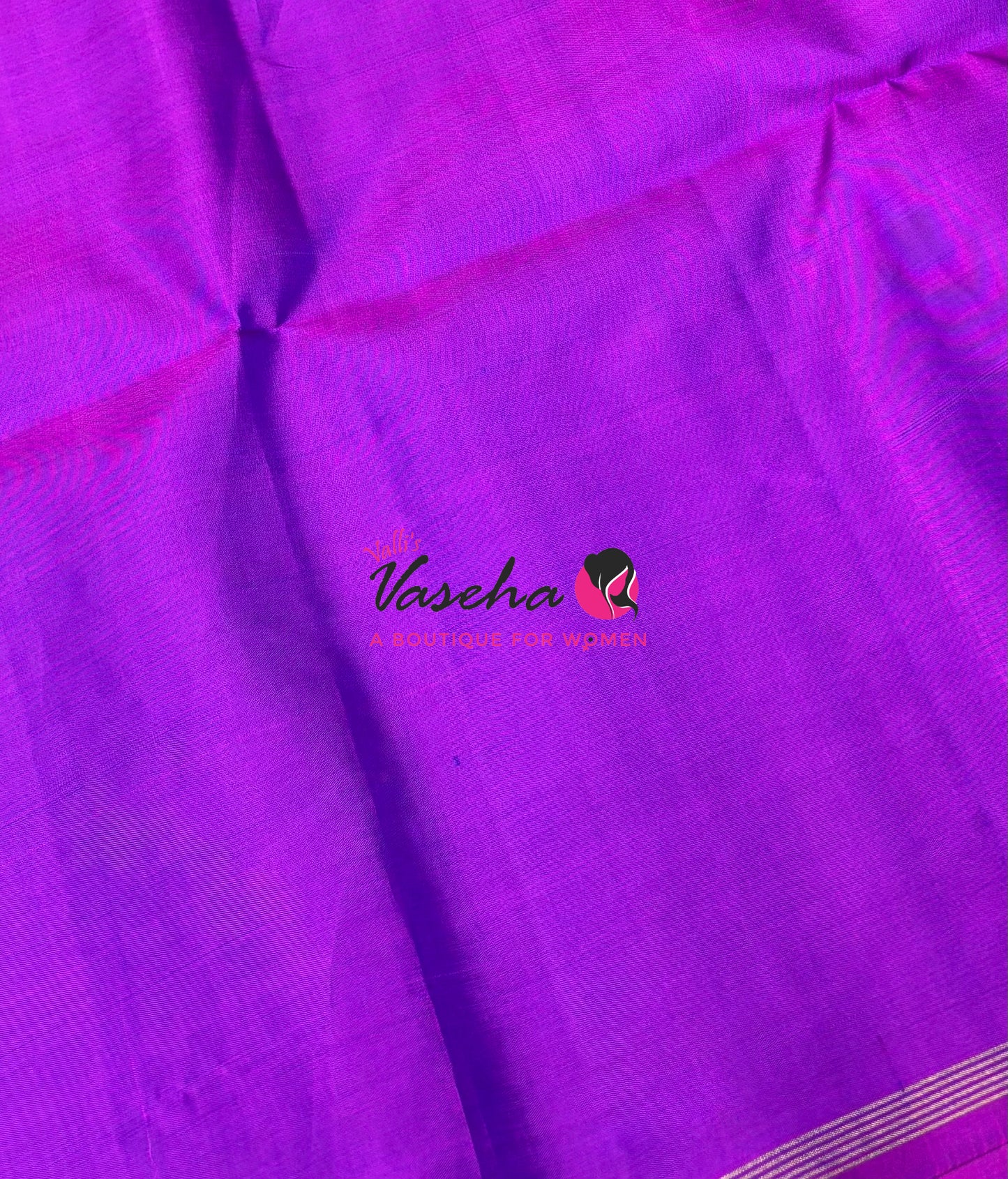 Pure Soft Silk Saree  - Blue & Purple Combo  - VVPSS055