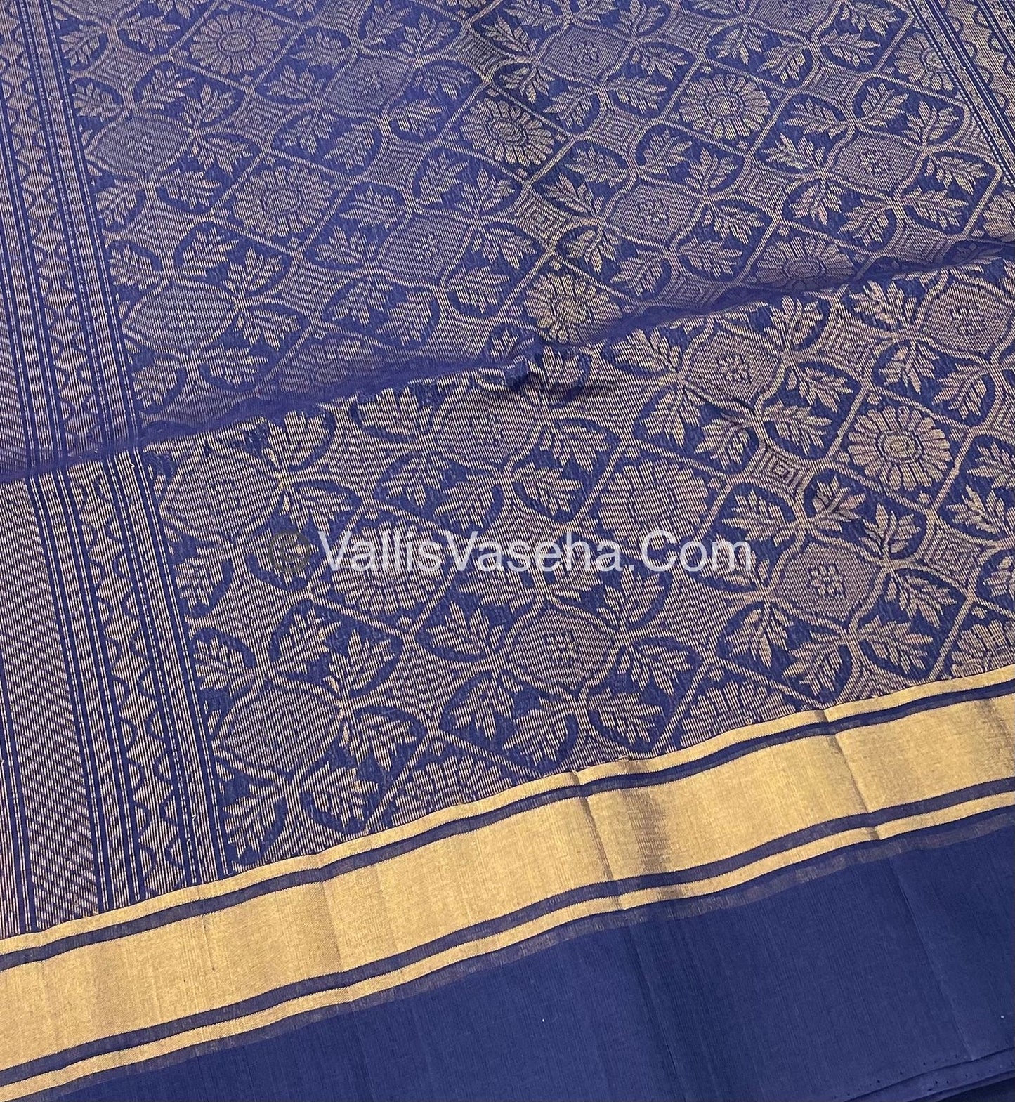 Kora Silk Saree - SICO - Lavender With Blue - VVKS002