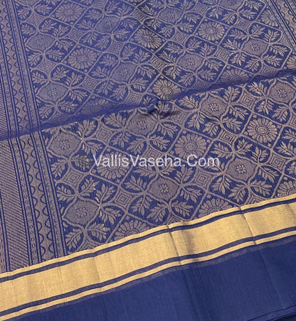 Kora Silk Saree - SICO - Lavender With Blue - VVKS002